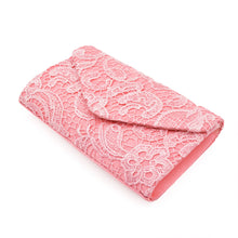 Load image into Gallery viewer, Premium Lace Paisley Floral Fabric Satin Envelope Flap Clutch Evening Bag