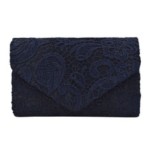 Load image into Gallery viewer, Premium Lace Paisley Floral Fabric Satin Envelope Flap Clutch Evening Bag
