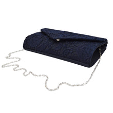 Load image into Gallery viewer, Premium Lace Paisley Floral Fabric Satin Envelope Flap Clutch Evening Bag