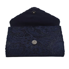 Load image into Gallery viewer, Premium Lace Paisley Floral Fabric Satin Envelope Flap Clutch Evening Bag