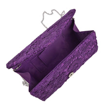 Load image into Gallery viewer, Premium Lace Paisley Floral Fabric Satin Envelope Flap Clutch Evening Bag