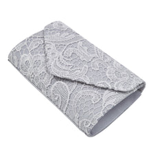 Load image into Gallery viewer, Premium Lace Paisley Floral Fabric Satin Envelope Flap Clutch Evening Bag