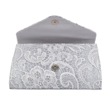 Load image into Gallery viewer, Premium Lace Paisley Floral Fabric Satin Envelope Flap Clutch Evening Bag