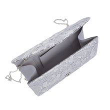 Load image into Gallery viewer, Premium Lace Paisley Floral Fabric Satin Envelope Flap Clutch Evening Bag