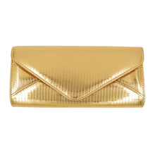 Load image into Gallery viewer, Elegant Large PU Leather Textured Shine Envelope Flap Clutch Evening Bag Handbag