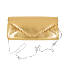 Load image into Gallery viewer, Elegant Large PU Leather Textured Shine Envelope Flap Clutch Evening Bag Handbag