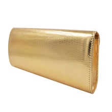 Load image into Gallery viewer, Elegant Large PU Leather Textured Shine Envelope Flap Clutch Evening Bag Handbag