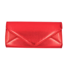 Load image into Gallery viewer, Elegant Large PU Leather Textured Shine Envelope Flap Clutch Evening Bag Handbag