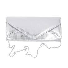 Load image into Gallery viewer, Elegant Large PU Leather Textured Shine Envelope Flap Clutch Evening Bag Handbag