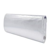 Load image into Gallery viewer, Elegant Large PU Leather Textured Shine Envelope Flap Clutch Evening Bag Handbag