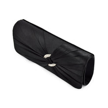 Load image into Gallery viewer, Premium Oval Rhinestone Pleated Satin Clutch Evening Bag Handbag - Diff Colors