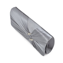 Load image into Gallery viewer, Premium Oval Rhinestone Pleated Satin Clutch Evening Bag Handbag - Diff Colors