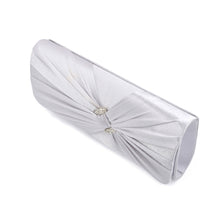 Load image into Gallery viewer, Premium Oval Rhinestone Pleated Satin Clutch Evening Bag Handbag - Diff Colors