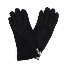 Load image into Gallery viewer, Elegant Women's Winter Thermal Gloves with Bow & Houndstooth Trim