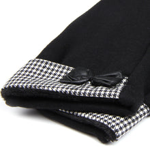 Load image into Gallery viewer, Elegant Women's Winter Thermal Gloves with Bow & Houndstooth Trim