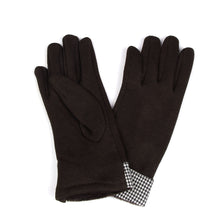 Load image into Gallery viewer, Elegant Women's Winter Thermal Gloves with Bow & Houndstooth Trim
