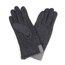 Load image into Gallery viewer, Elegant Women's Winter Thermal Gloves with Bow & Houndstooth Trim