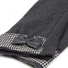 Load image into Gallery viewer, Elegant Women's Winter Thermal Gloves with Bow & Houndstooth Trim