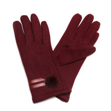 Load image into Gallery viewer, Elegant Women's Winter Thermal Gloves with Matching Fur Ball