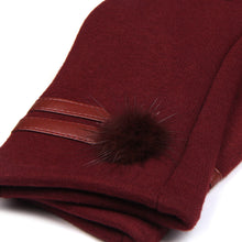 Load image into Gallery viewer, Elegant Women's Winter Thermal Gloves with Matching Fur Ball