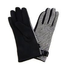 Load image into Gallery viewer, Elegant Black & White Houndstooth Women's Winter Thermal Wool Gloves