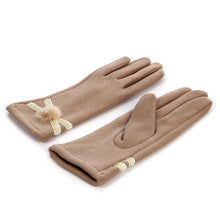 Load image into Gallery viewer, Elegant Women's Winter Thermal Gloves with Velvet Ribbon & Pom