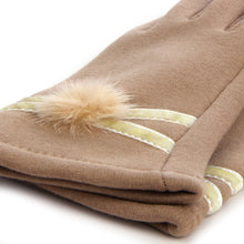 Load image into Gallery viewer, Elegant Women's Winter Thermal Gloves with Velvet Ribbon & Pom