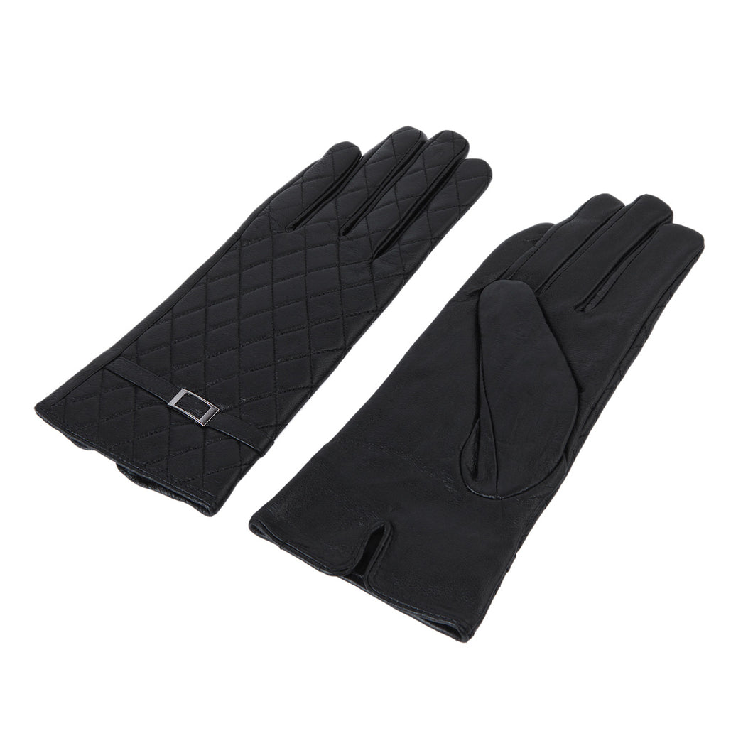 Premium Women's Quilted Winter Thermal Soft Leather Gloves