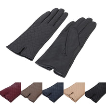 Load image into Gallery viewer, Elegant Women's Quilted Solid Winter Thermal Soft Leather Gloves