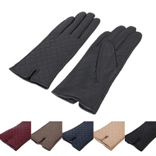 Load image into Gallery viewer, Elegant Women&#39;s Quilted Solid Winter Thermal Soft Leather Gloves
