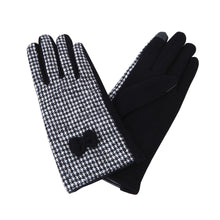 Load image into Gallery viewer, Premium Women's Winter Houndstooth Thermal Gloves with Bow