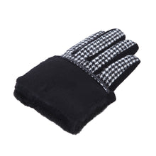 Load image into Gallery viewer, Premium Women's Winter Houndstooth Thermal Gloves with Bow