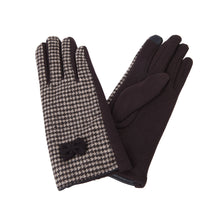 Load image into Gallery viewer, Premium Women's Winter Houndstooth Thermal Gloves with Bow