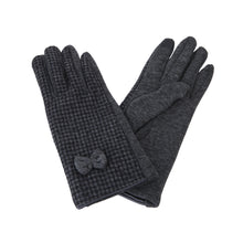 Load image into Gallery viewer, Premium Women's Winter Houndstooth Thermal Gloves with Bow