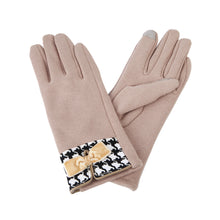 Load image into Gallery viewer, Premium Women's Winter Thermal Gloves with Velvet Bow & Houndstooth Trim