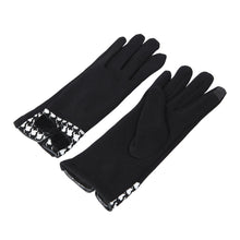 Load image into Gallery viewer, Premium Women's Winter Thermal Gloves with Velvet Bow & Houndstooth Trim