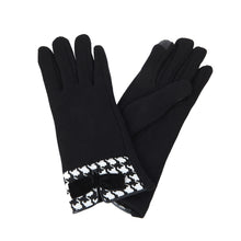 Load image into Gallery viewer, Premium Women's Winter Thermal Gloves with Velvet Bow & Houndstooth Trim