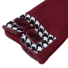 Load image into Gallery viewer, Premium Women's Winter Thermal Gloves with Velvet Bow & Houndstooth Trim