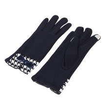 Load image into Gallery viewer, Premium Women's Winter Thermal Gloves with Velvet Bow & Houndstooth Trim