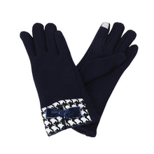 Load image into Gallery viewer, Premium Women's Winter Thermal Gloves with Velvet Bow & Houndstooth Trim