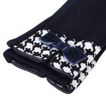 Load image into Gallery viewer, Premium Women's Winter Thermal Gloves with Velvet Bow & Houndstooth Trim