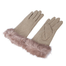 Load image into Gallery viewer, Elegant Women's Winter Thermal Wool Gloves with Rabbit Fur Trim