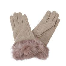 Load image into Gallery viewer, Elegant Women's Winter Thermal Wool Gloves with Rabbit Fur Trim