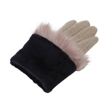 Load image into Gallery viewer, Elegant Women's Winter Thermal Wool Gloves with Rabbit Fur Trim