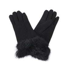 Load image into Gallery viewer, Elegant Women's Winter Thermal Wool Gloves with Rabbit Fur Trim