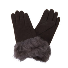Load image into Gallery viewer, Elegant Women's Winter Thermal Wool Gloves with Rabbit Fur Trim