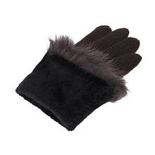 Load image into Gallery viewer, Elegant Women's Winter Thermal Wool Gloves with Rabbit Fur Trim