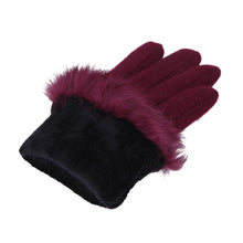 Load image into Gallery viewer, Elegant Women's Winter Thermal Wool Gloves with Rabbit Fur Trim