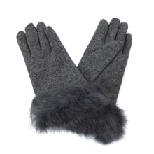 Load image into Gallery viewer, Elegant Women's Winter Thermal Wool Gloves with Rabbit Fur Trim