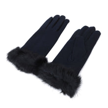 Load image into Gallery viewer, Elegant Women's Winter Thermal Wool Gloves with Rabbit Fur Trim